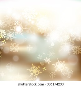Christmas blurred background with snowflakes for design