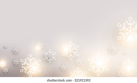 Christmas blurred background with snowflakes. Vector Illustration.