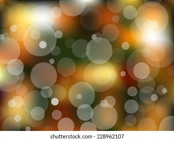Christmas blurred lights bokeh, vector background