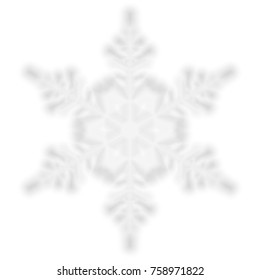 Christmas blurred snowflake on white background.