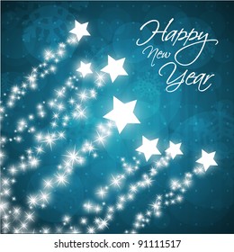 Christmas Blurry Background with Falling Stars