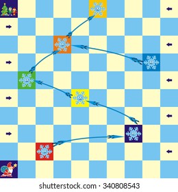 Christmas board game, vector icon