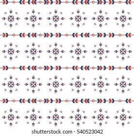 Christmas boho seamless pattern with geometric snowflakes isolated on white background. season design for print,wrapping paper