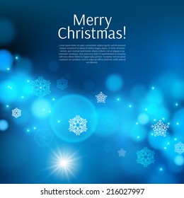 Christmas bokeh background. Vector illustration 