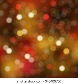 Christmas Bokeh With Gradient Mesh, Vector Illustration