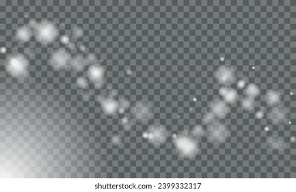 Christmas bokeh light. Light circles along a curve. Vector illustration EPS10