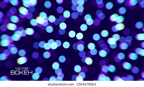 Christmas Bokeh Lights Background. Defocused Effect. Abstract Glitter Holiday Lights. Vector Illustration.