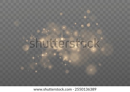 Christmas Bokeh Lights.bokeh is the soft, pleasing out of focus effect from a lens.Defocused gold particles glitter on a transparent background.
