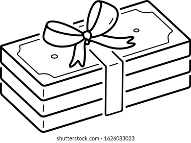 Christmas bonus. Vector outline icon.