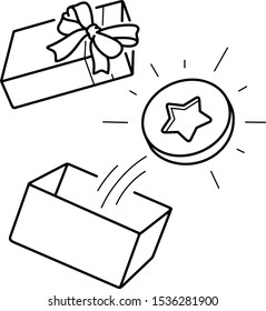 A Christmas bonuses. Vector outline icon.