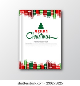 Christmas book cover or flyer template, vector