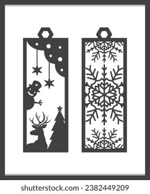 Christmas Bookmark Laser Cut set,