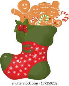 Christmas boot with Christmas cookies