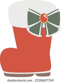 Christmas boot frame with ribbon