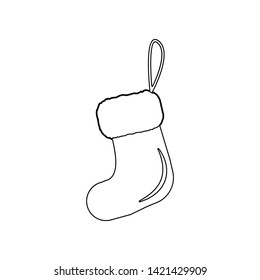 Christmas boot for gifts, Santa's boot icon. Element of Winter for mobile concept and web apps icon. Outline, thin line icon for website design and development, app development