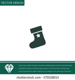 Christmas boot for gifts, Santa's boot Vector Icon.