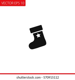 Christmas boot for gifts, Santa's boot Vector Icon.