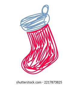 Esbozo de arranque de Navidad. icono Web. Ilustración manuscrita de vectores festivos de Año Nuevo para tarjeta de saludo