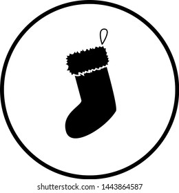 Christmas boot or sock with hanging loop symbol