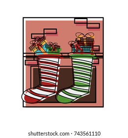 christmas boot  vector illustration