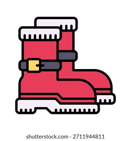 Weihnachtsschuh, Vektorgrafik, Symbol für gefüllten Stil