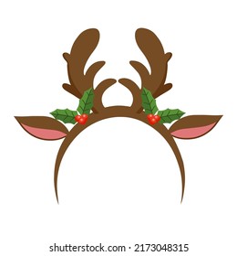 Christmas booth props cartoons. Booth props party cartoon vector illustration. Printable Photo booth props. Christmas Holiday Hats. Santa Claus Red Cute Cap. Snow Reindeer. Elves Fur Hat.