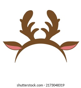 Christmas booth props cartoons. Booth props party cartoon vector illustration. Printable Photo booth props. Christmas Holiday Hats. Santa Claus Red Cute Cap. Snow Reindeer. Elves Fur Hat.