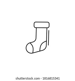 christmas boots icon in line art style. Vector illustration esp 10