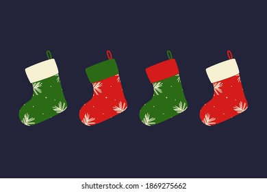Christmas Boots - New Year - Vector Stock Illustration