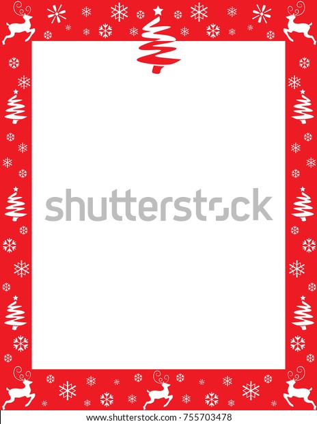 Christmas Border Background Red White Stock Vector (Royalty Free ...
