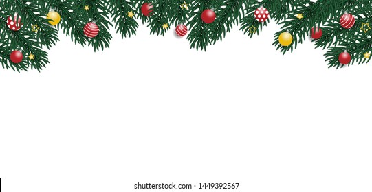 Christmas border background. Vector illustration.