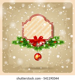 Christmas border Card design. Happy new year xmas with Glowing star Lights