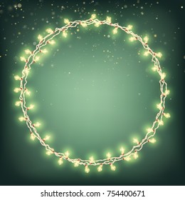 Christmas border Card with Glowing Lights. And also includes EPS 10 vector