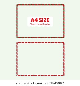 Christmas border design , A4 , A5 and other size can use for you design Red ,Green and white theme