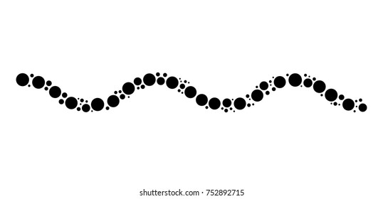 christmas border dotted vector isolated on white background