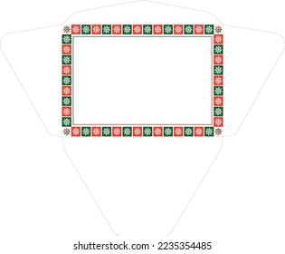 Christmas border envelope template for standard size postcard 