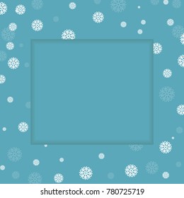 Christmas Border Frame Banner Background With Snowflake. Retro Vintage Style. Vector