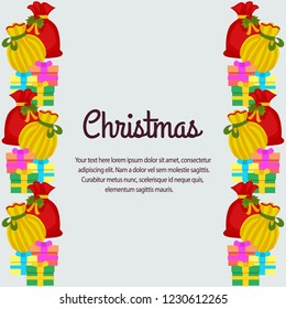 christmas border with gift sacks
