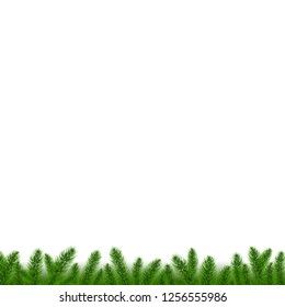 Christmas Border Isolated White Background, Vector Illustration