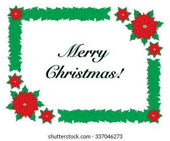 christmas border with Merry Christmas greeting