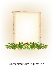 Christmas border. old paper