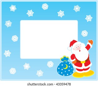 Christmas border with Santa Claus