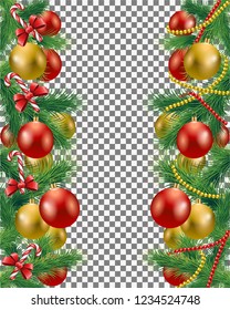 Christmas border set with garland  vector image