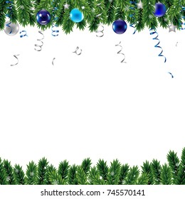 Christmas Border With Snowflacke With Gradient Mesh, Vector Illustration