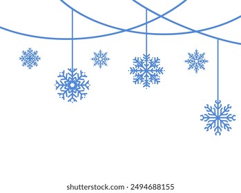 Christmas Border Snowflake Clip Art Illustration