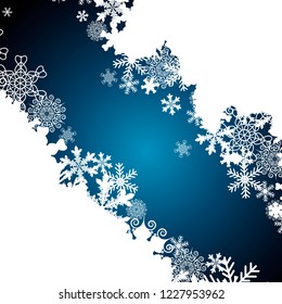 Christmas border, snowflake design background.