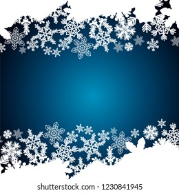 Christmas border, snowflake design background.