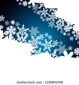Borde de Navidad, fondo de diseño de copos de nieve.