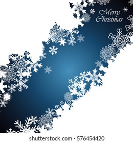 Borde de Navidad, fondo de diseño de copos de nieve.