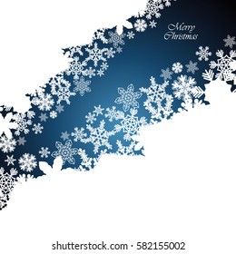 Christmas border, snowflake design background.